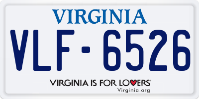VA license plate VLF6526