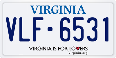 VA license plate VLF6531