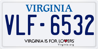 VA license plate VLF6532