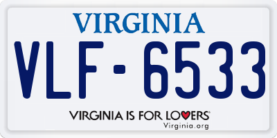 VA license plate VLF6533