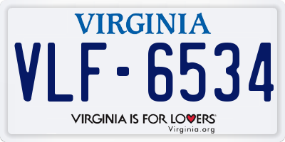VA license plate VLF6534