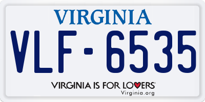 VA license plate VLF6535