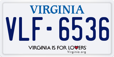 VA license plate VLF6536
