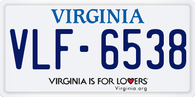 VA license plate VLF6538