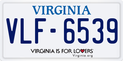 VA license plate VLF6539