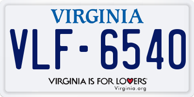 VA license plate VLF6540