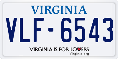 VA license plate VLF6543