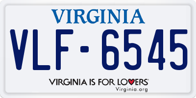 VA license plate VLF6545