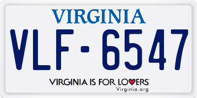 VA license plate VLF6547
