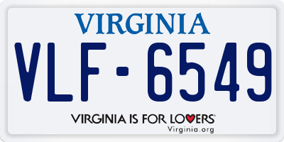 VA license plate VLF6549