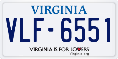 VA license plate VLF6551