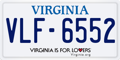 VA license plate VLF6552