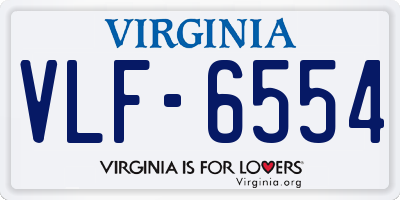 VA license plate VLF6554