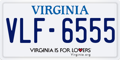 VA license plate VLF6555