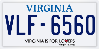 VA license plate VLF6560