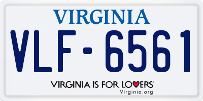 VA license plate VLF6561