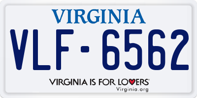 VA license plate VLF6562