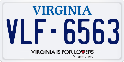 VA license plate VLF6563