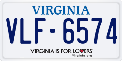 VA license plate VLF6574