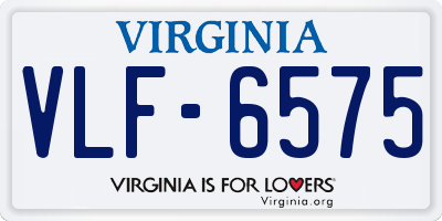 VA license plate VLF6575