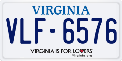 VA license plate VLF6576
