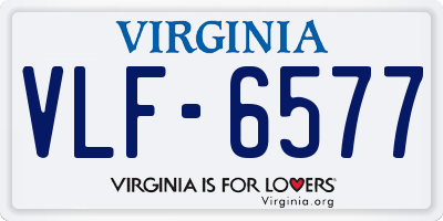 VA license plate VLF6577