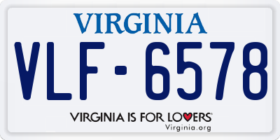 VA license plate VLF6578