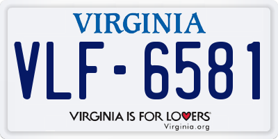 VA license plate VLF6581