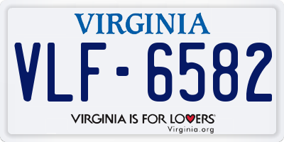VA license plate VLF6582