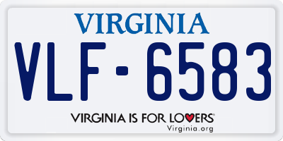 VA license plate VLF6583