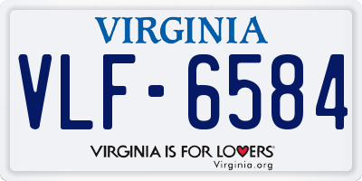 VA license plate VLF6584