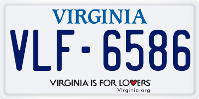VA license plate VLF6586