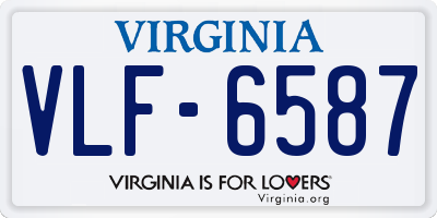 VA license plate VLF6587