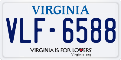 VA license plate VLF6588