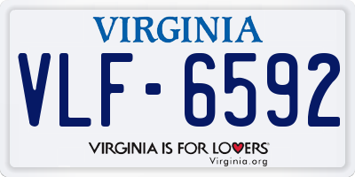 VA license plate VLF6592