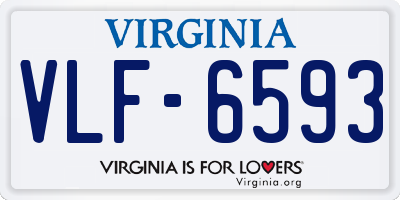 VA license plate VLF6593
