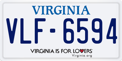 VA license plate VLF6594