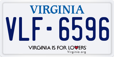 VA license plate VLF6596
