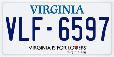 VA license plate VLF6597