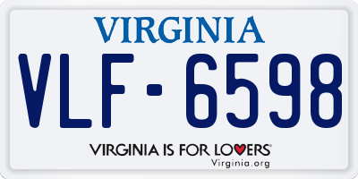 VA license plate VLF6598