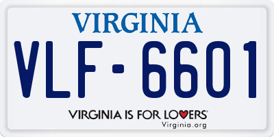 VA license plate VLF6601