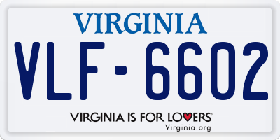 VA license plate VLF6602