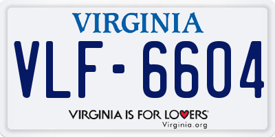 VA license plate VLF6604