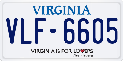 VA license plate VLF6605