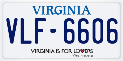 VA license plate VLF6606