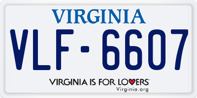 VA license plate VLF6607