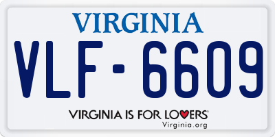 VA license plate VLF6609