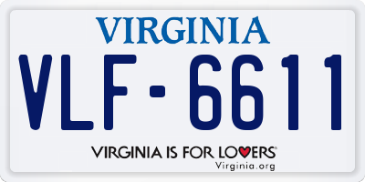 VA license plate VLF6611