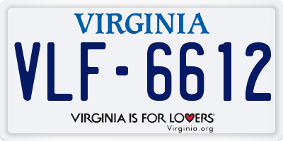 VA license plate VLF6612