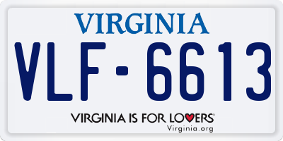 VA license plate VLF6613